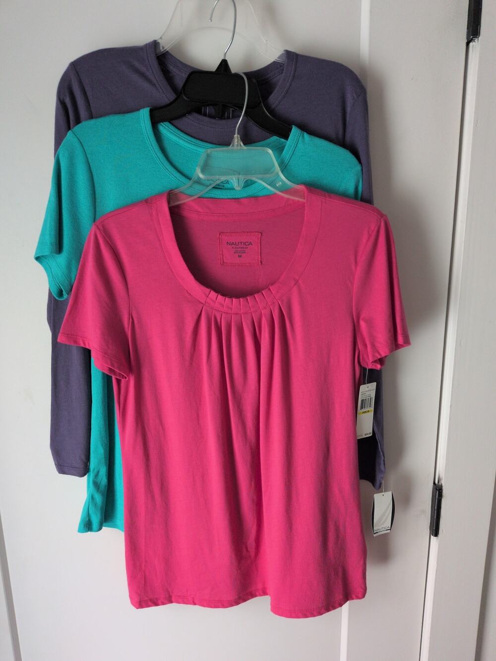Nautica Women’s Size M Sleep Shirts NWT Lot 3 Short& long sleeve Cotton Tees